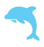 Delphin mit einfarbiger Füllung