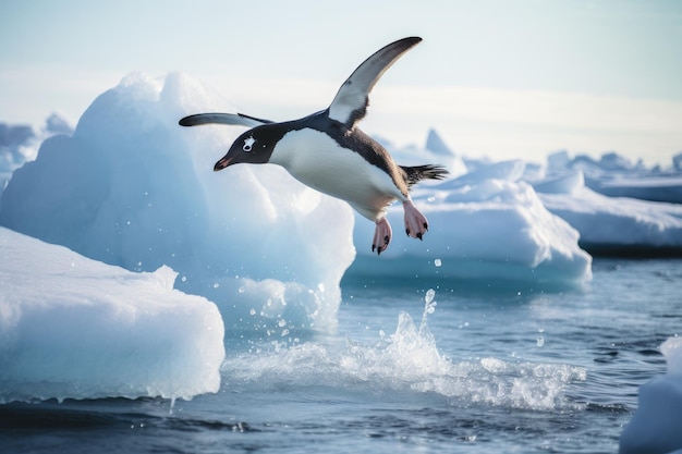 Le Pingouin Gentoo Sur La Banquise De La Péninsule Antarctique Le ...